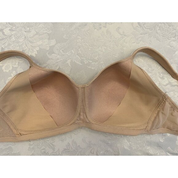 Wacoal 36D Awareness Wire Free Beige Bra 856367 Cushioned Straps Pink Ribbon - Picture 6 of 12